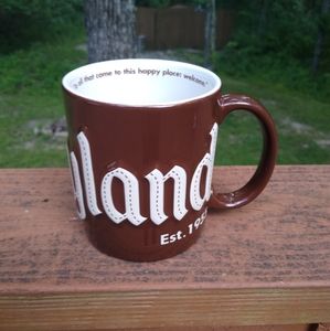 Disneyland Mug Brown Raised Letters Disney Parks
